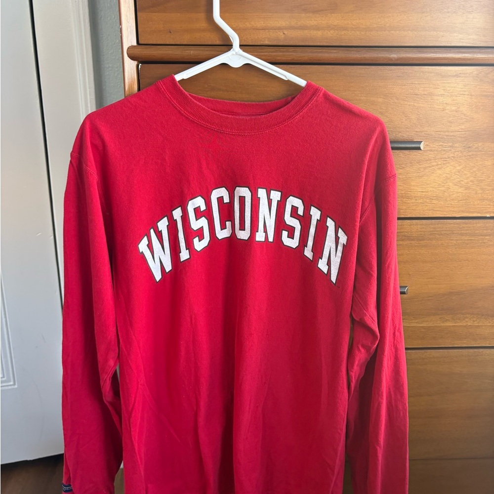 Red Wisconsin Long Sleeve Shirt
